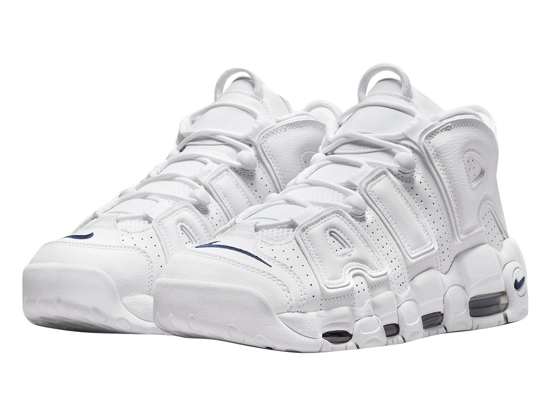 Nike Air More Uptempo White Midnight Navy - Jun 2022 - DH8011-100