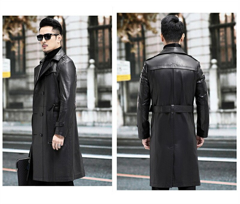 楽天市場】レザーコート トレンチコート ロング丈 革 ロングコート 革