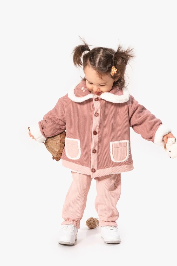 Kız Bebek Mont 3'lü Takım 8064 Jikko Baby Bebek Giyim