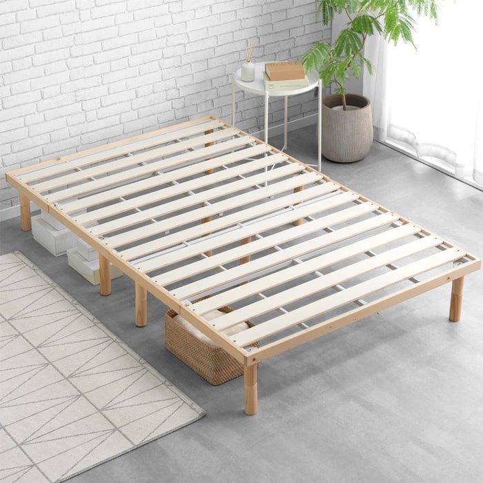 セミダブル］組み立て“超ラク” 折りたたみ すのこベッド 四つ折り 天然