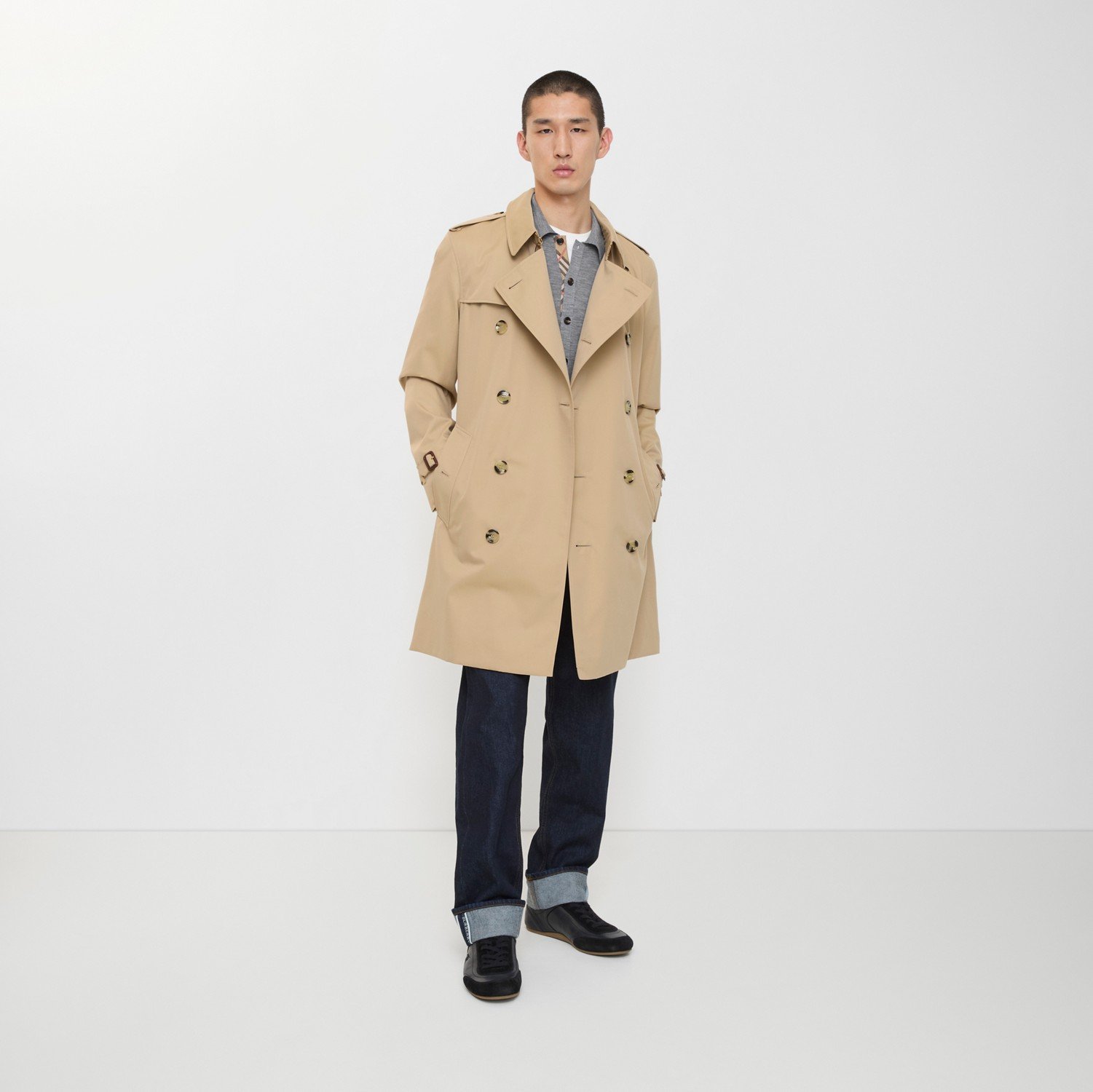 ミッドレングス ケンジントン ヘリテージ トレンチコート (ハニー