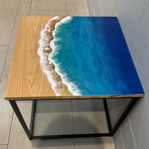 レジンアート サイドテーブル 海レジン インテリア テーブル