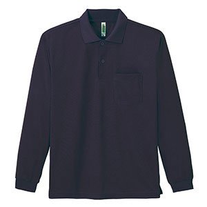 DRY 長袖ポロシャツ 9007 1 ネービー SS～5L| 作業服