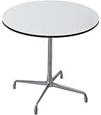 Amazon｜smoo カフェテーブル 円形 直径80cm ダイニングテーブル 丸 白