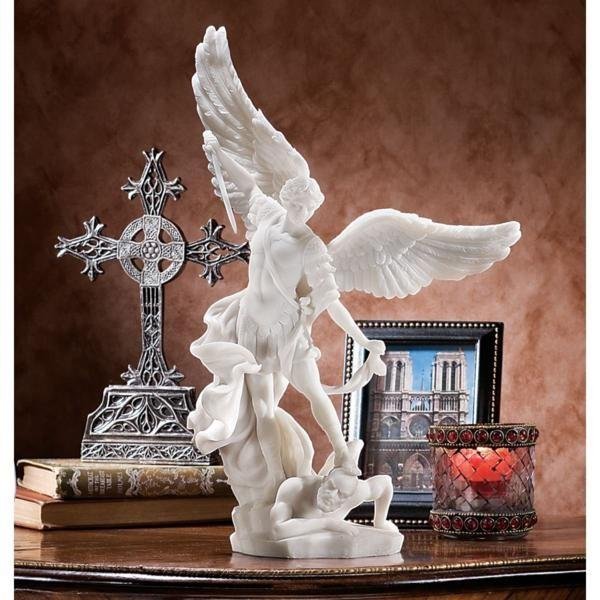 守護天使 大天使ミカエル 大理石風 彫像 彫刻/ カトリック教会 祭壇