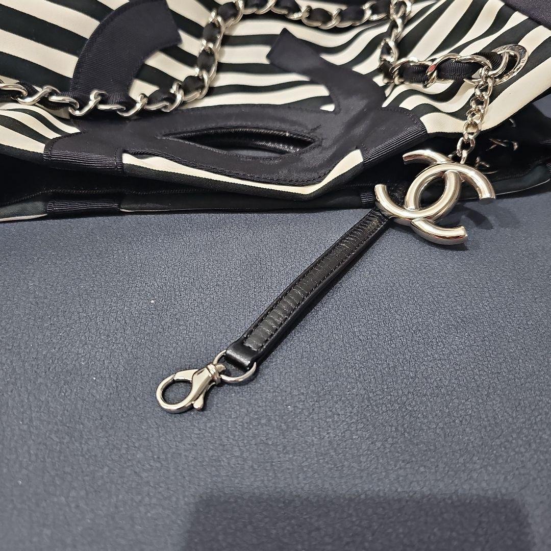 CHANEL ストライプ トートバッグ - メルカリ
