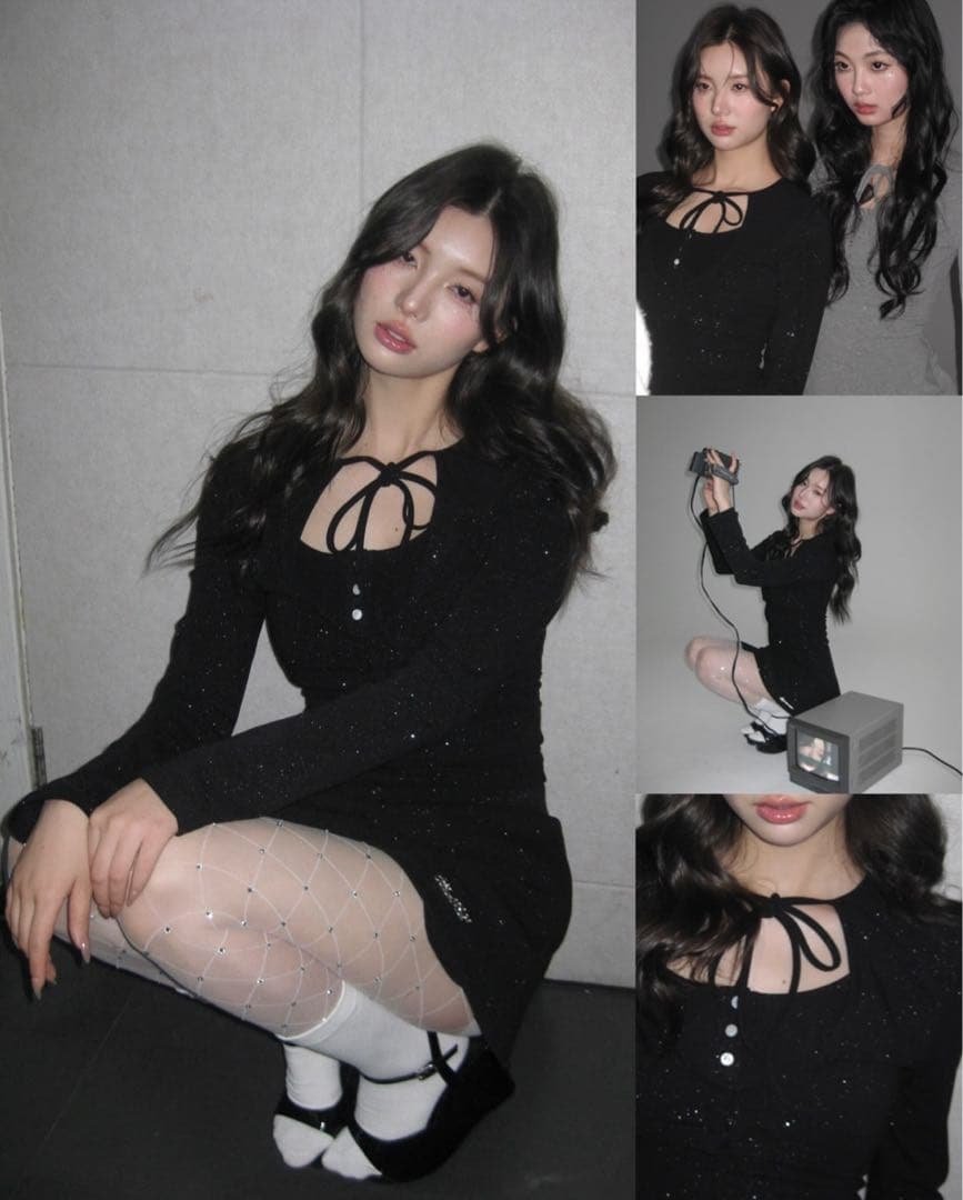 ワンピース ANDWANG Kirakira mini drees & cardigan ANDWANG 1ST POP UP STORE ] SPECIAL LIMITED ITEM DROP💻 1ST POP UP