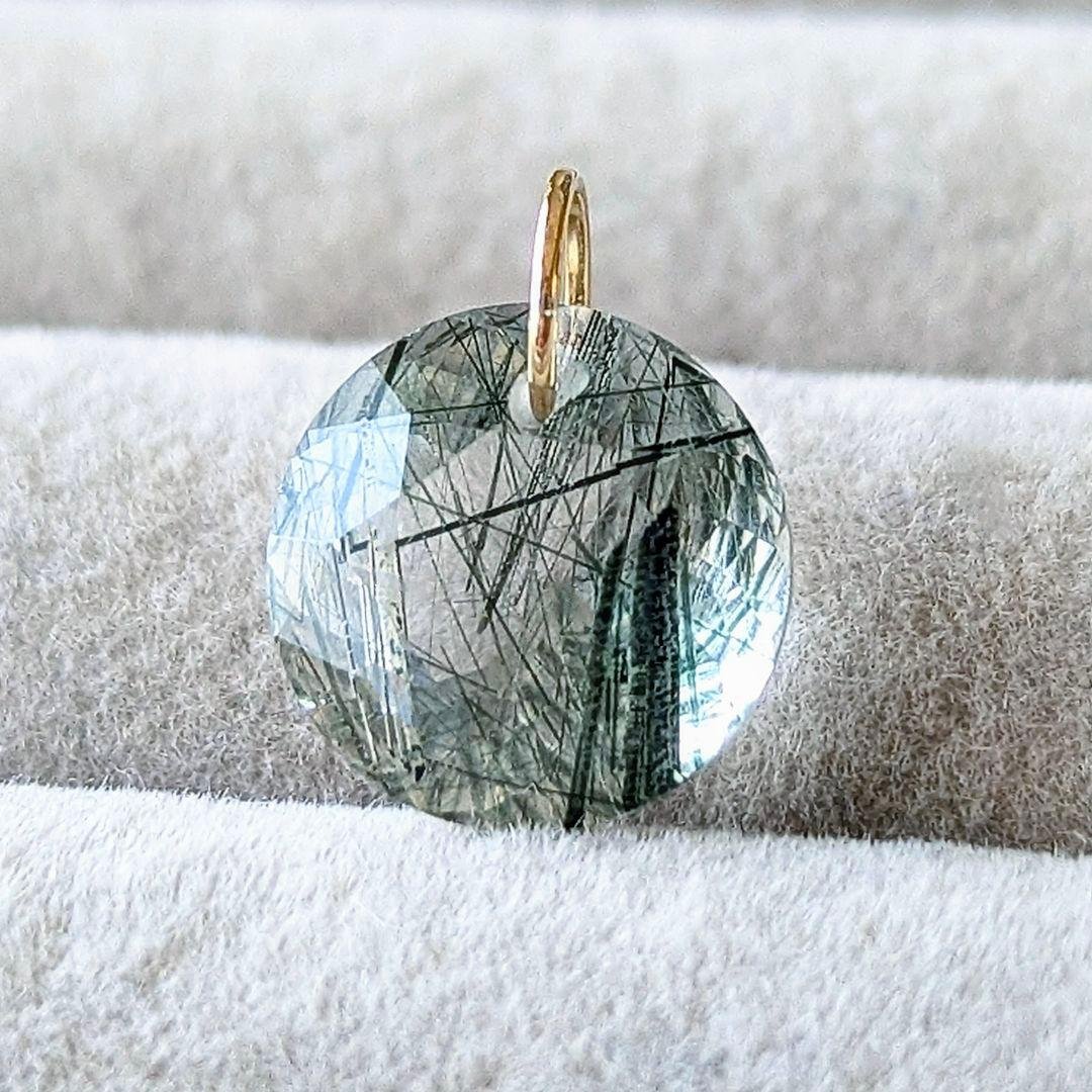 ♢miyumiyu♢K18 グリーンルチル イン クォーツ 4.1ct